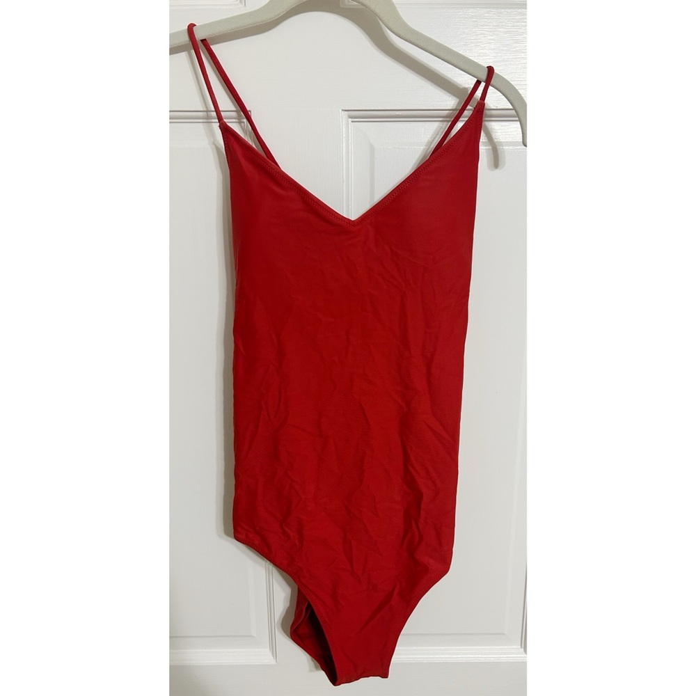 aerie Red One-Piece Swim Suit